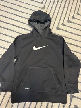 Nike Therma-Fit Black Hoodie with White Swoosh